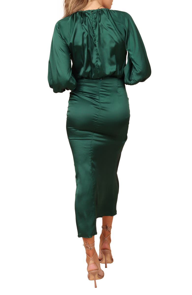 Petal & Pup Natasha Long Sleeve Satin Crop Top & Skirt Set, Alternate, color, 