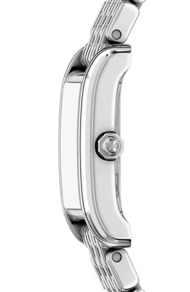 Tory Burch The Small Eleanor Mother-of-Pearl Tank Bracelet Watch, 19mm x 22mm, Alternate, color, Silver/ Abalone