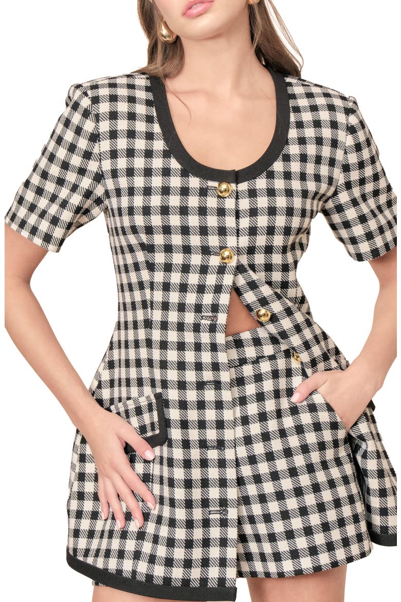 Frances Gingham Wool Jacket, Alternate, color, BLACK GINGHAM