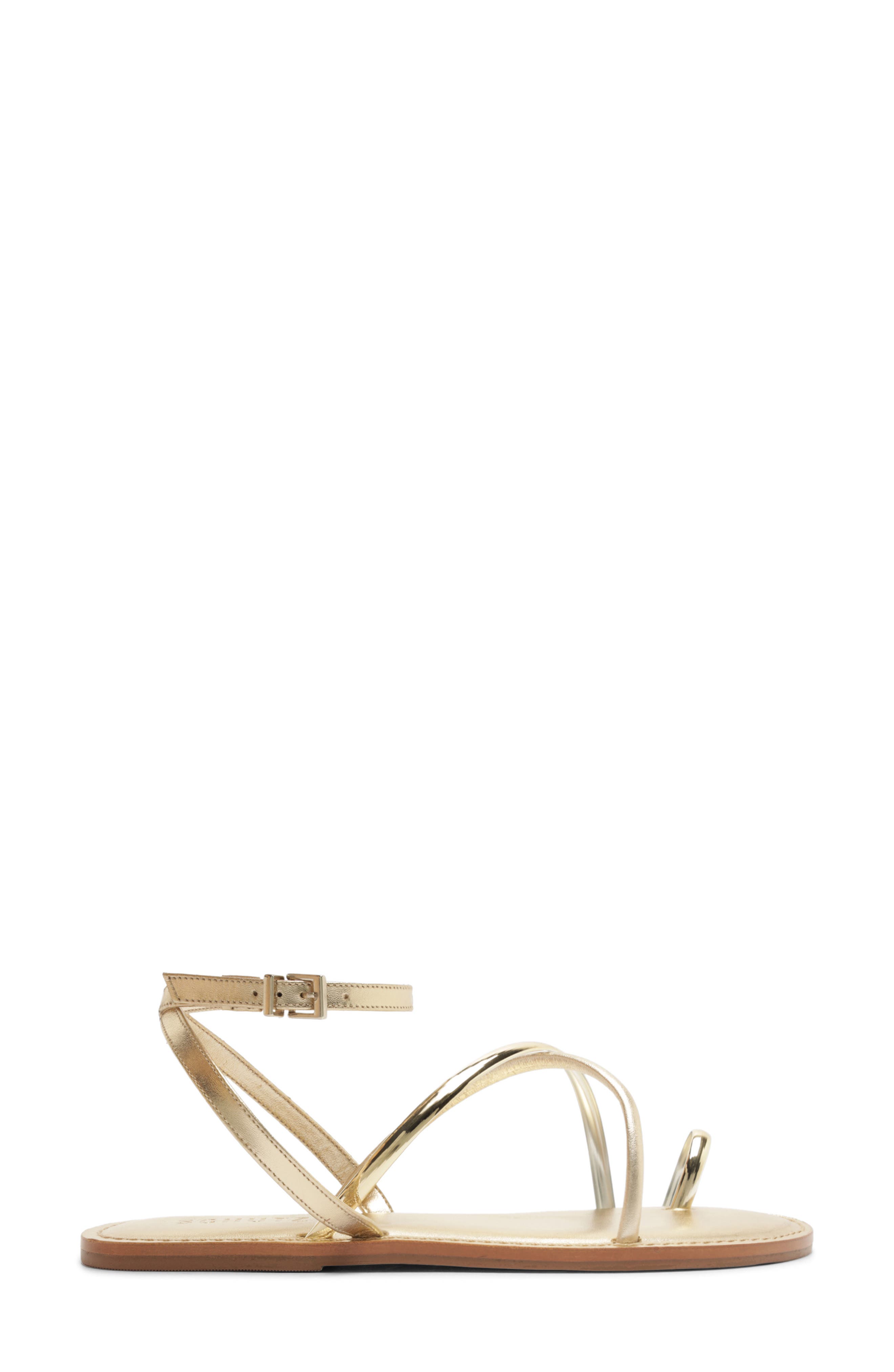 Valeria Toe Loop Ankle Strap Sandal, Alternate, color, OURO/ PLATINA