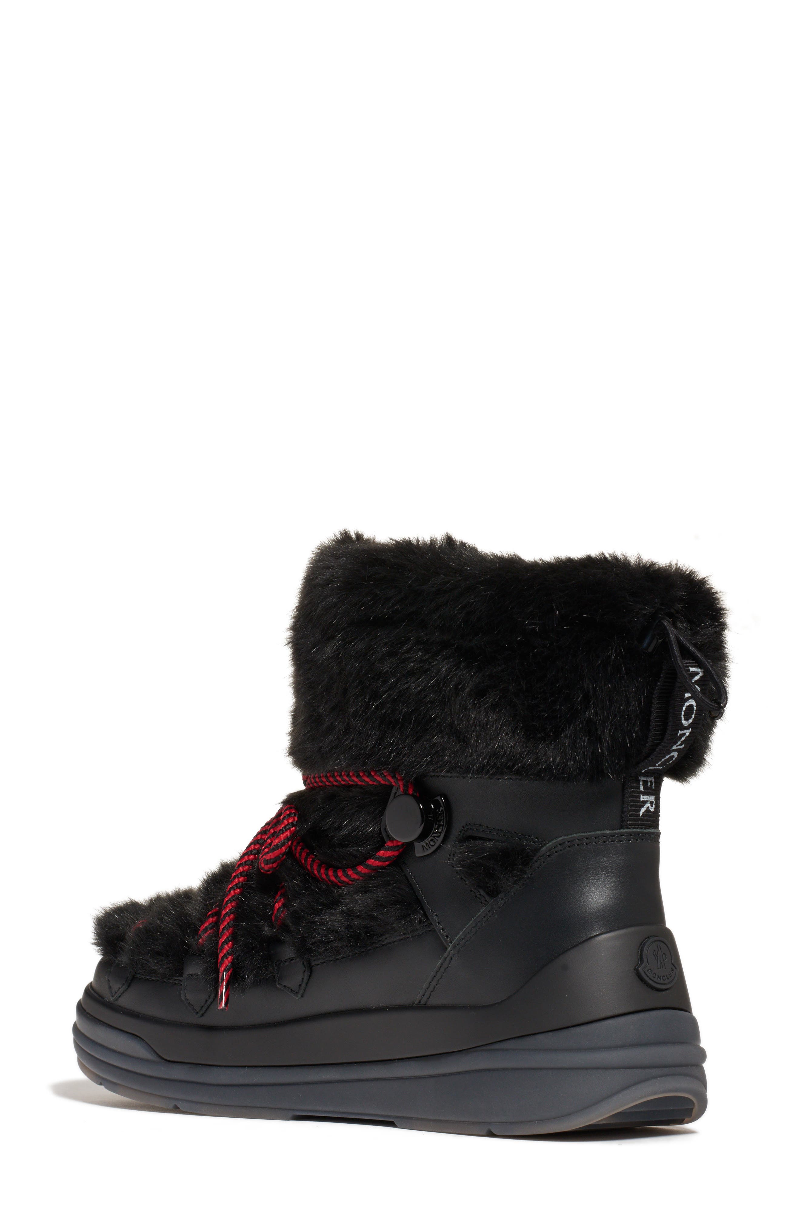 Moncler Insolux Faux Fur Lined Waterproof Snow Boot, Alternate, color, 