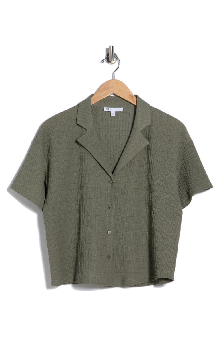 DR2 by Daniel Rainn Short Sleeve Knit Button-Up Shirt, Alternate, color, P897 Washed Agave Green