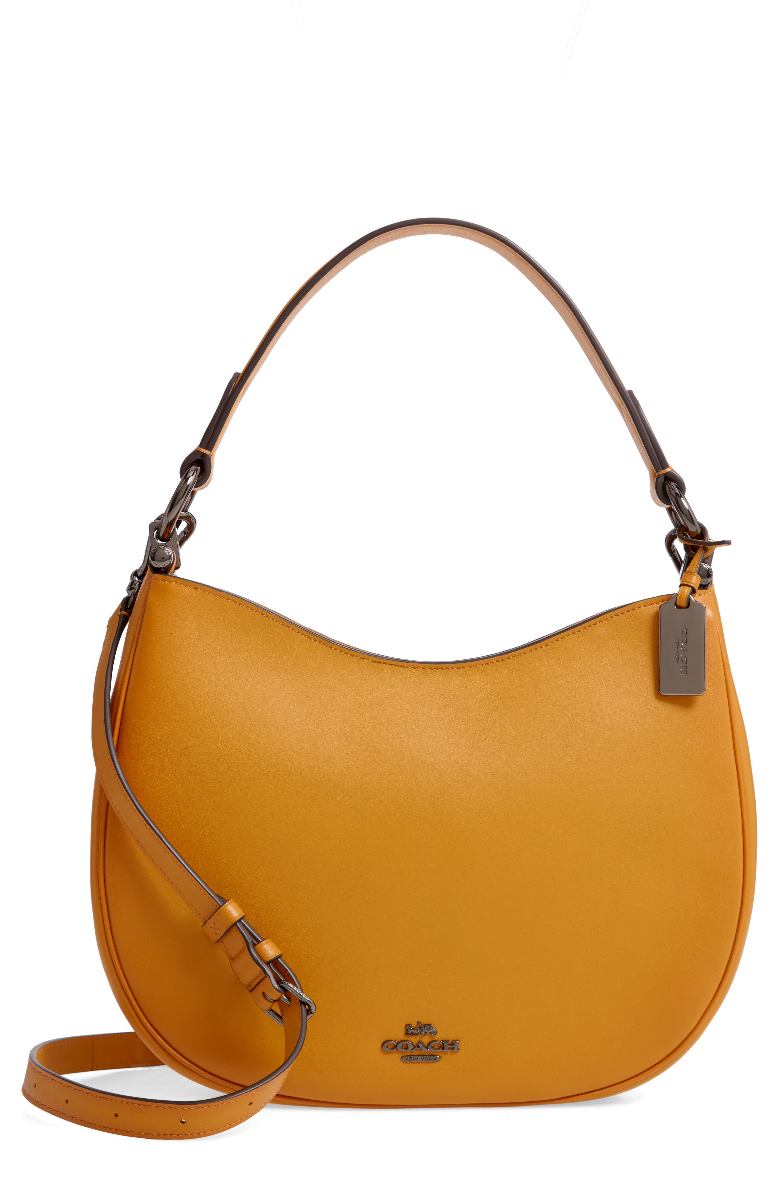 Nomad Burnished Leather Crossbody Bag, Main, color, FLAX