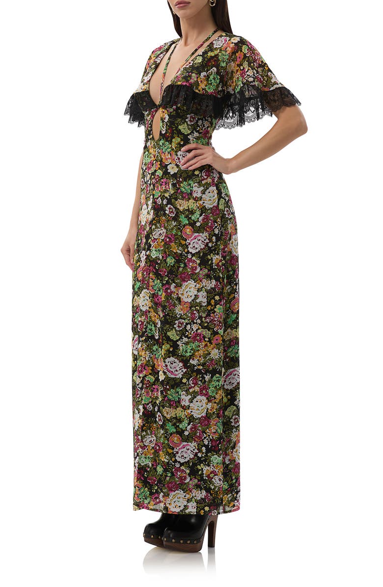 AFRM Jayson Floral Print Lace Maxi Dress, Alternate, color, Vintage Floral