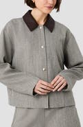 French Connection Herringbone Jacket with Contrast Collar