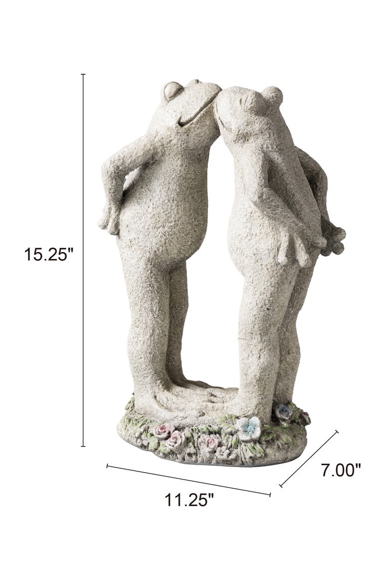 15.25"H Resin Kissing Frogs Statue, Alternate, color, Grey