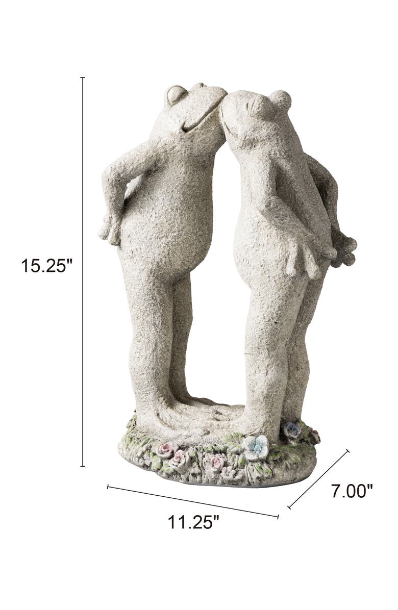 Glitzhome 15.25"H Resin Kissing Frogs Statue, Alternate, color, Grey