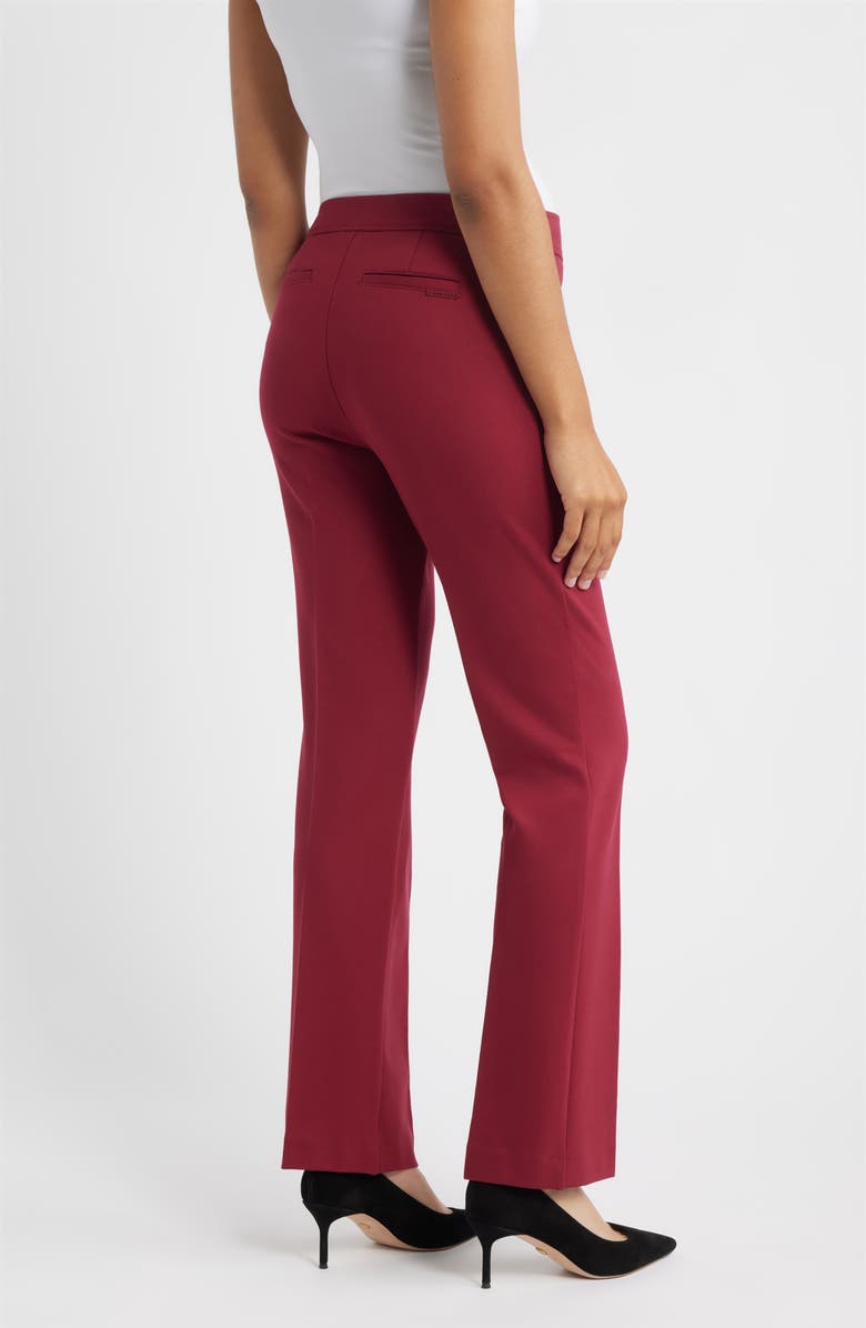 Anne Klein Flat Front Bootcut Pants, Alternate, color, Ruby Red