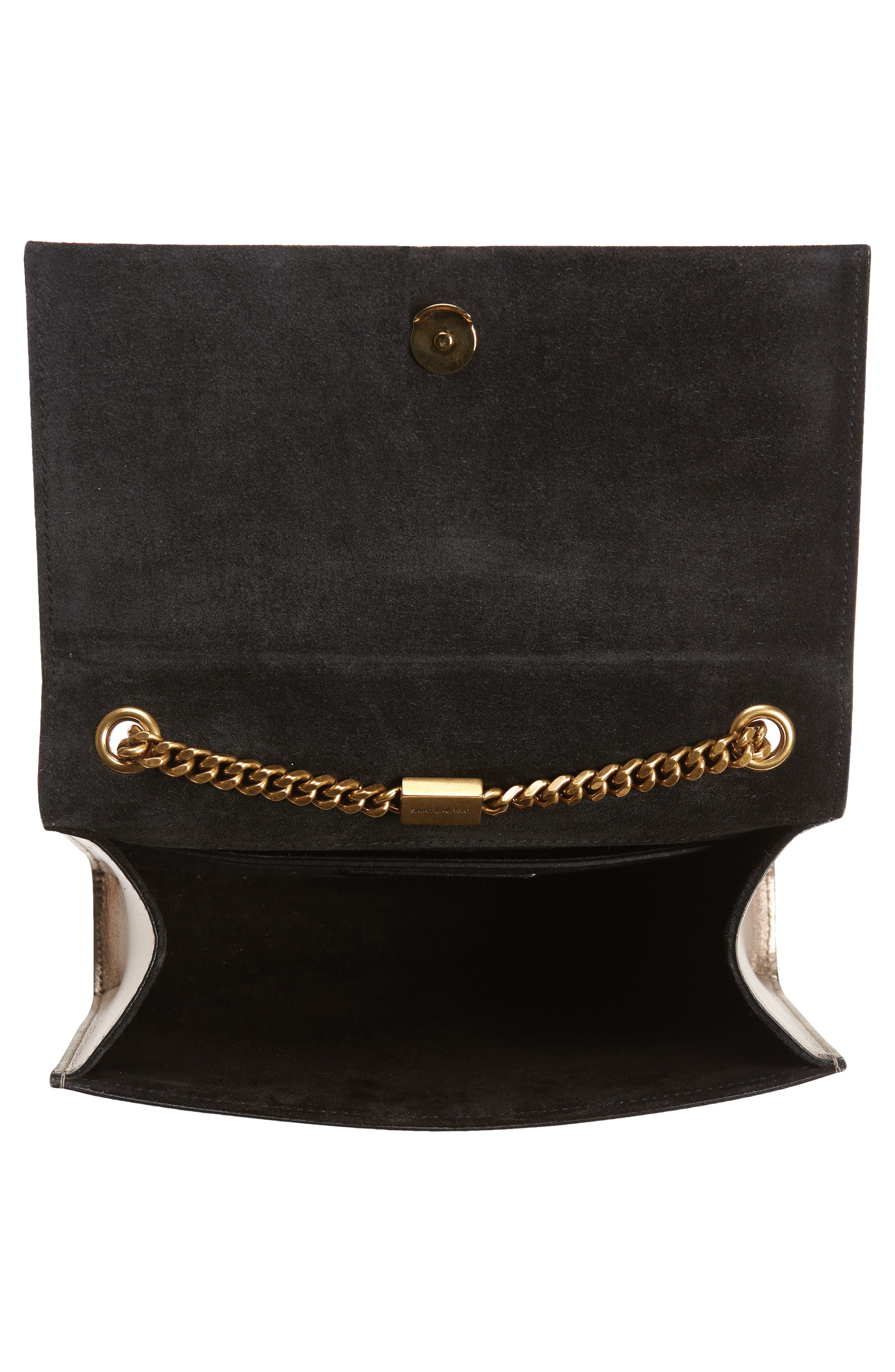 Saint Laurent Small Kate Metallic Leather Crossbody Bag, Alternate, color, 