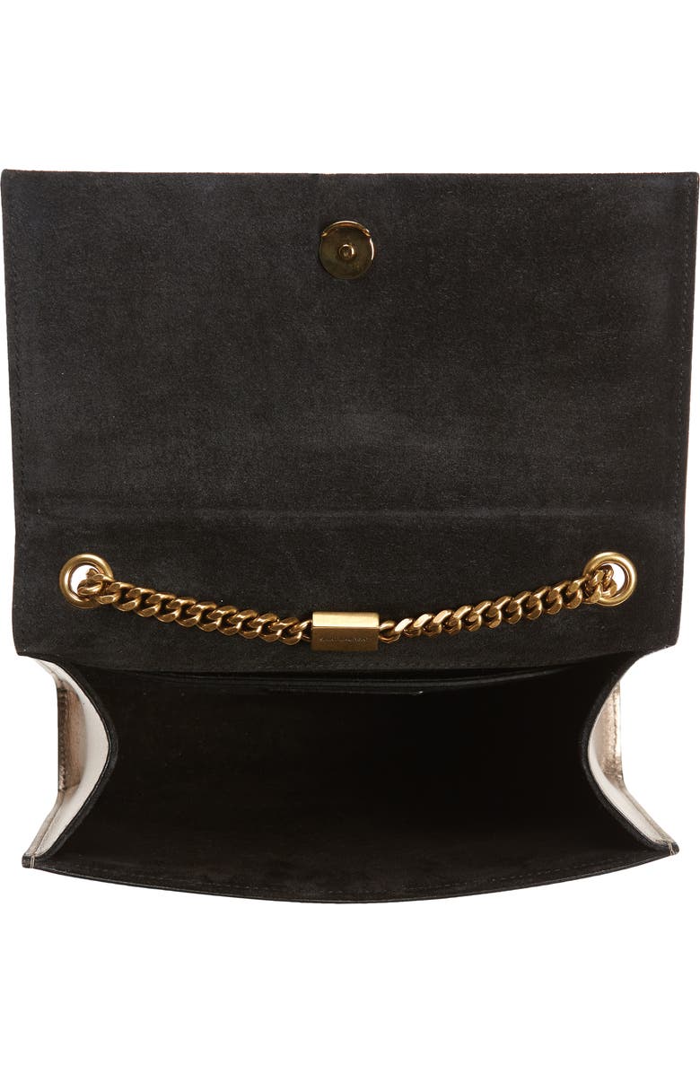 Saint Laurent Small Kate Metallic Leather Crossbody Bag, Alternate, color,