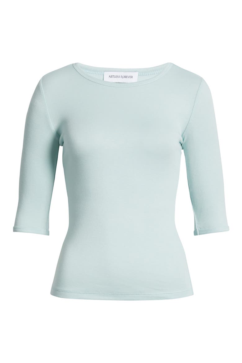 Lee Three-Quarter Sleeve Top, Alternate, color, LIGHT BLUE