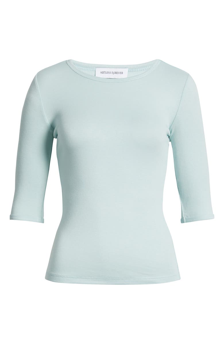 ARTLESS FOREVER Lee Three-Quarter Sleeve Top, Alternate, color, Light Blue