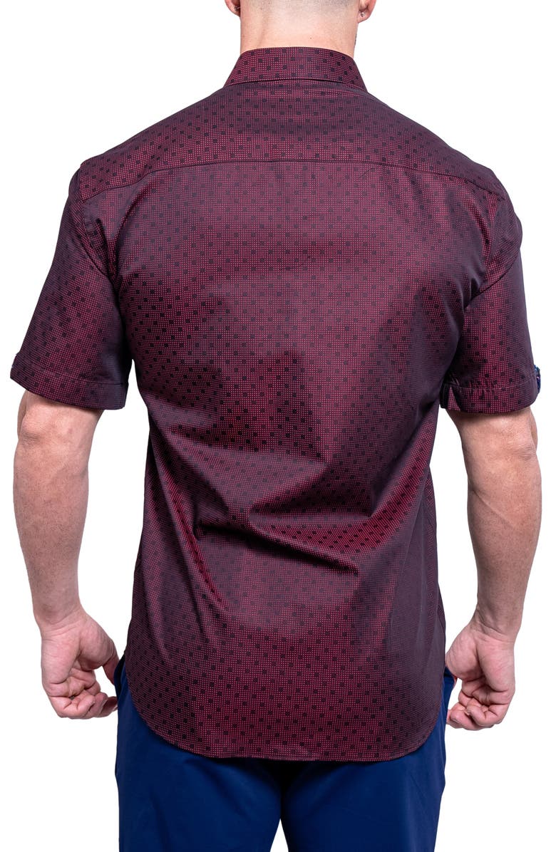 Maceoo Galileo Resistance0103 Red Short Sleeve Cotton Button-Up Shirt, Alternate, color, Red