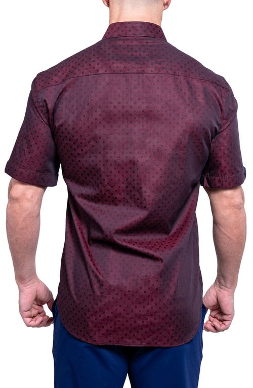 Maceoo Galileo Resistance0103 Red Short Sleeve Cotton Button-up Shirt
