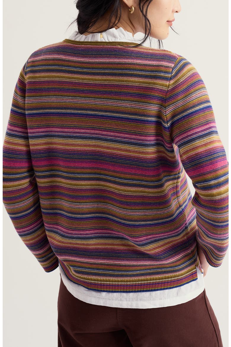 Makers Stripe Rib Organic Cotton Sweater, Alternate, color, RIPPLE MARKS FERN MO