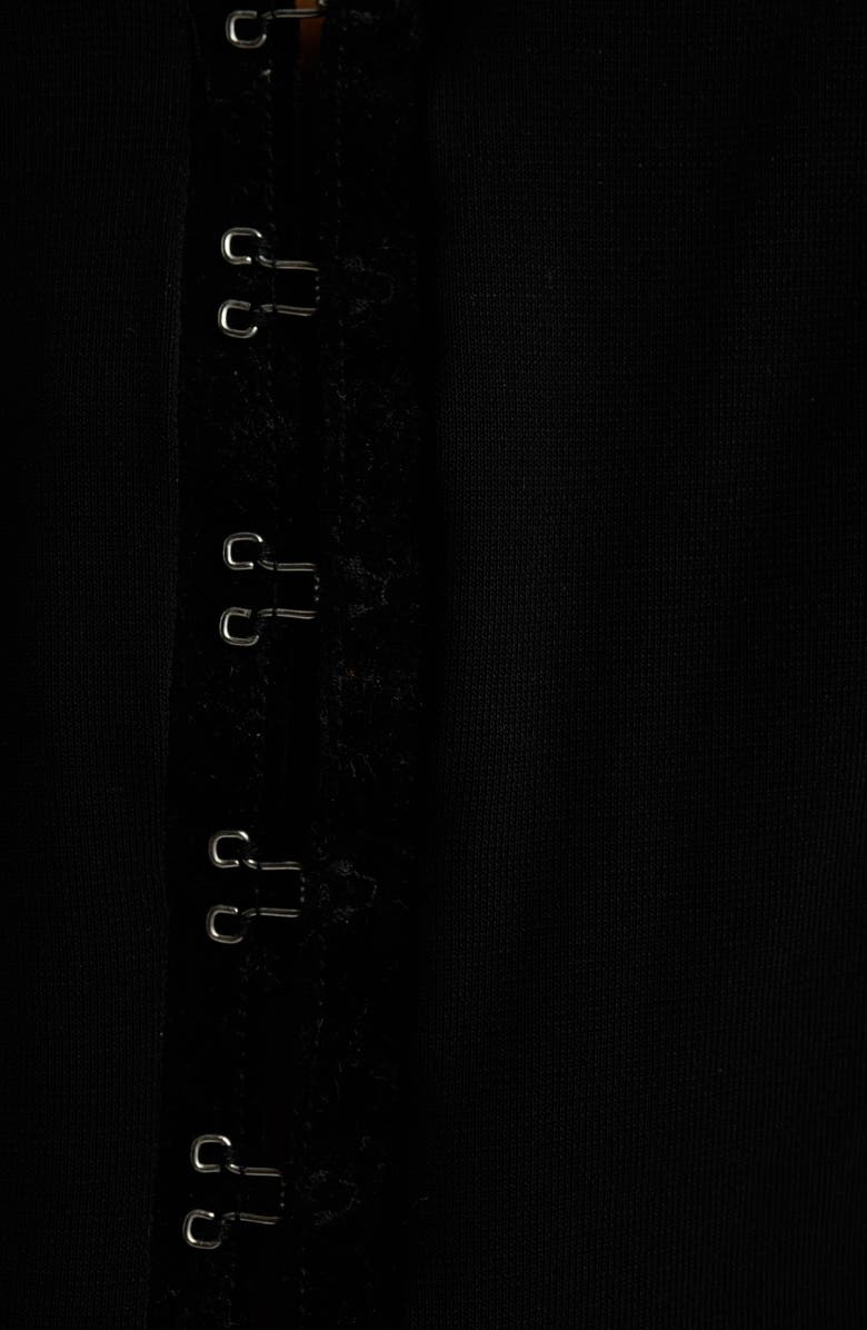 Bella Venice The Coco Plunge Neck Halter Crop Top, Alternate, color, Black