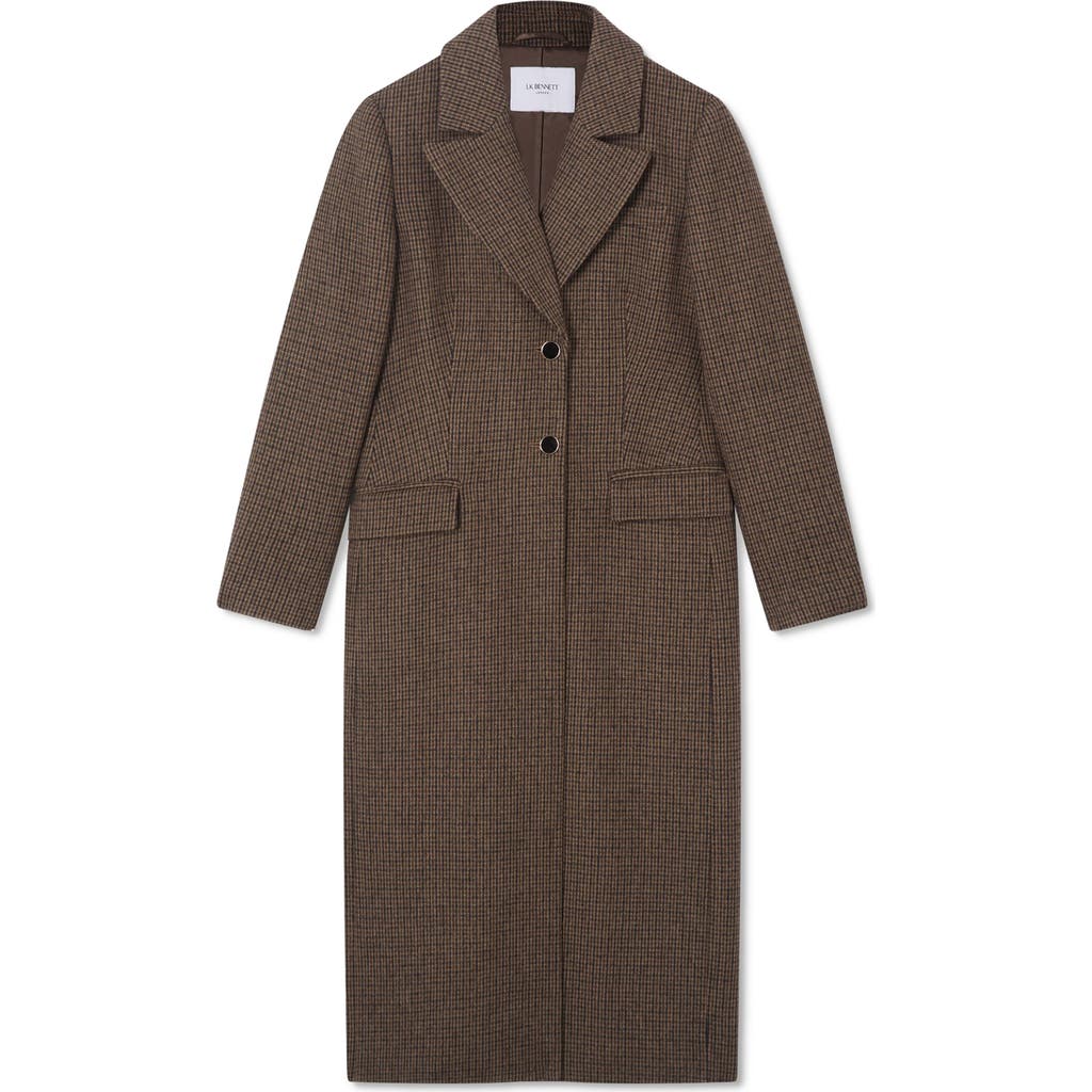 Lk Bennett Dakota Check Wool Blend Coat In Gray