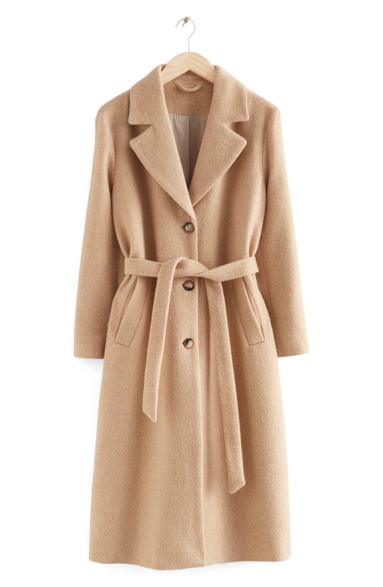 & Other Stories Notch Collar Coat, Main, color, Beige