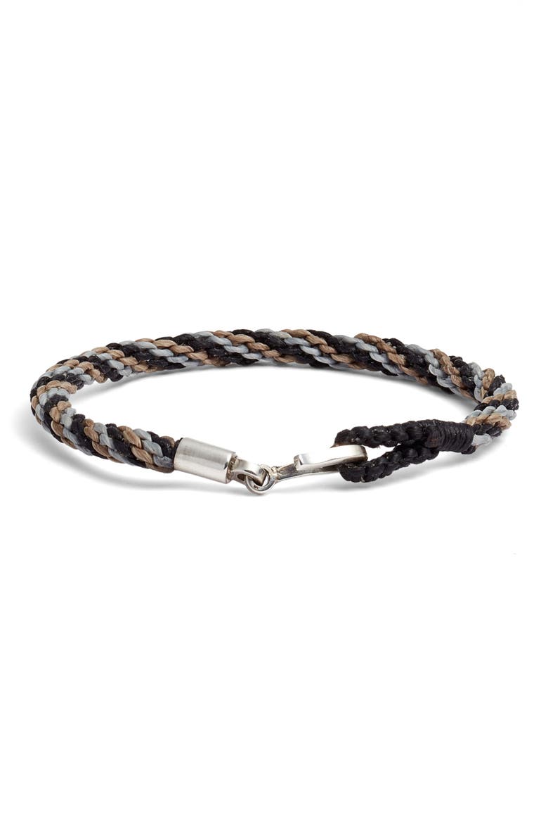 Men's Macramé Bracelet, Main, color, BLACK COMBO