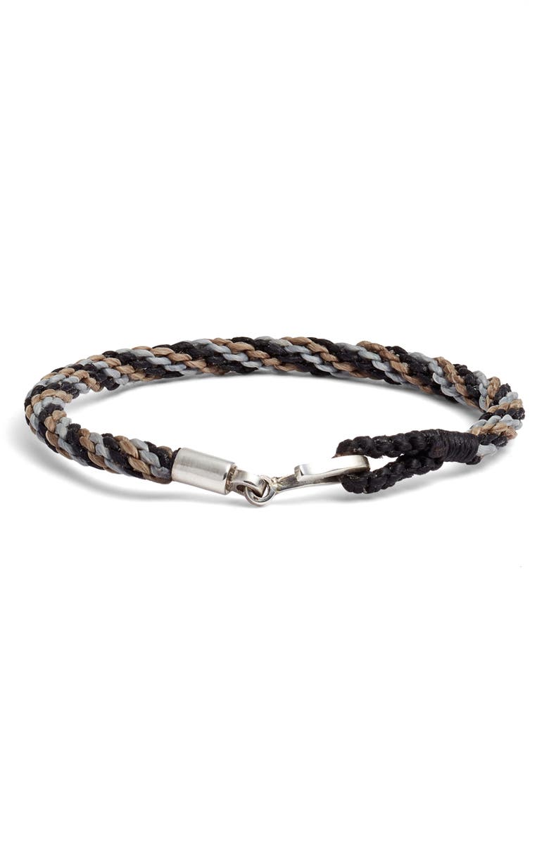 Caputo & Co. Men's Macramé Bracelet, Main, color, Black Combo