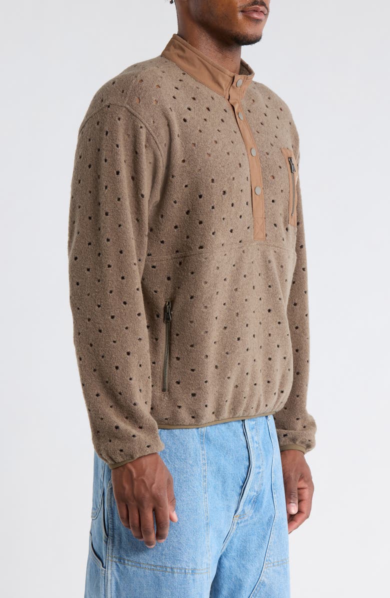 Brain Dead Hole Mock Neck Sweatshirt, Alternate, color, Brown