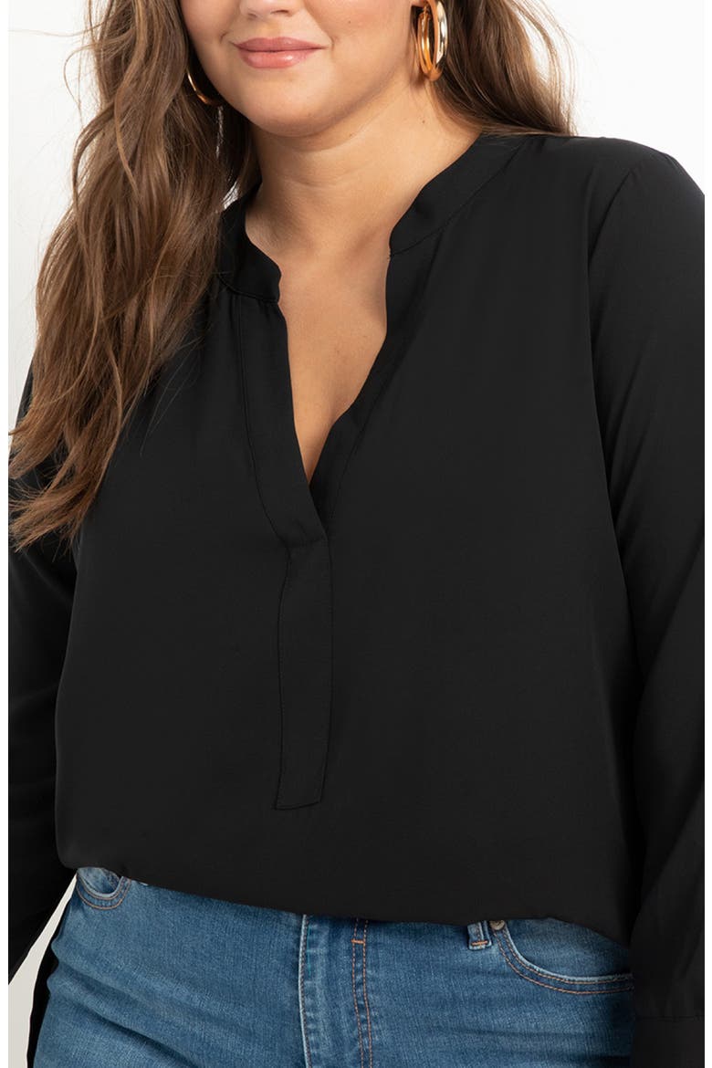 Mandarin Collar Tunic, Alternate, color, BLACK