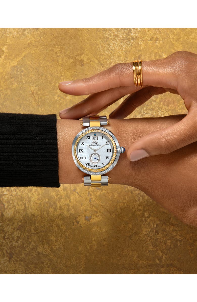 PORSAMO BLEU Women's South Sea Swarovski Crystal Bracelet Watch, 40mm, Alternate, color, 