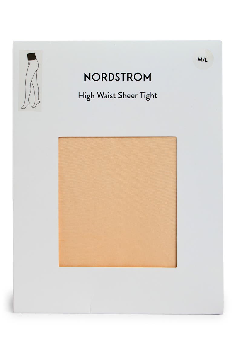 High Waist Sheer Tights, Alternate, color, BEIGE ALMOND
