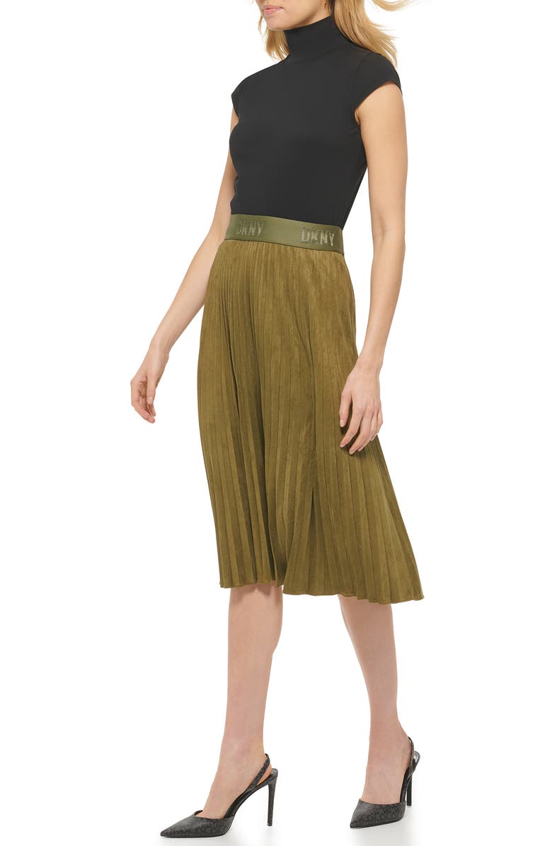 DKNY Cap Sleeve Mock Neck Shirt, Alternate, color,