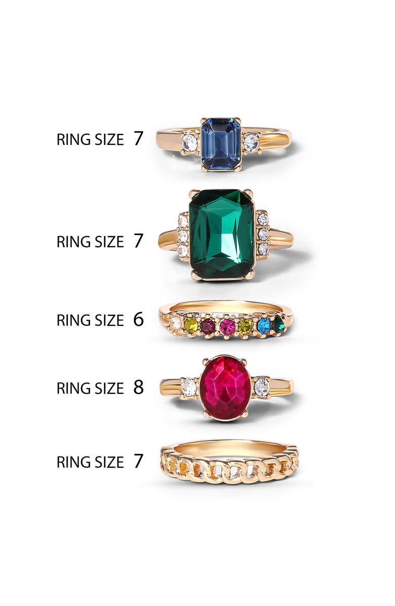 Jessica Simpson Multi-Gemstone Statement Ring Set, Alternate, color,