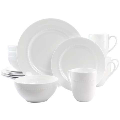 16 Piece Embossed Bone China Dinnerware Set