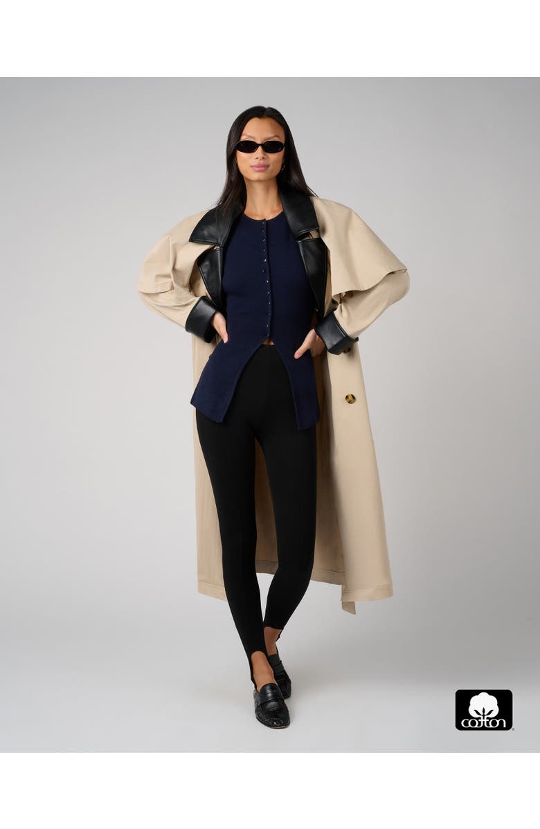 WeWoreWhat Cotton Stirrup Legging, Alternate, color, Black