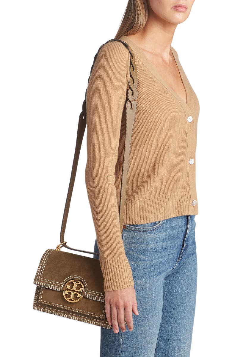 Tory Burch Miller Small Suede Shoulder Bag, Alternate, color,