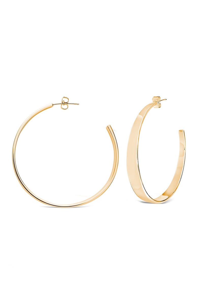 Sterling Forever Graduated Hoop Earrings, Alternate, color, Gold