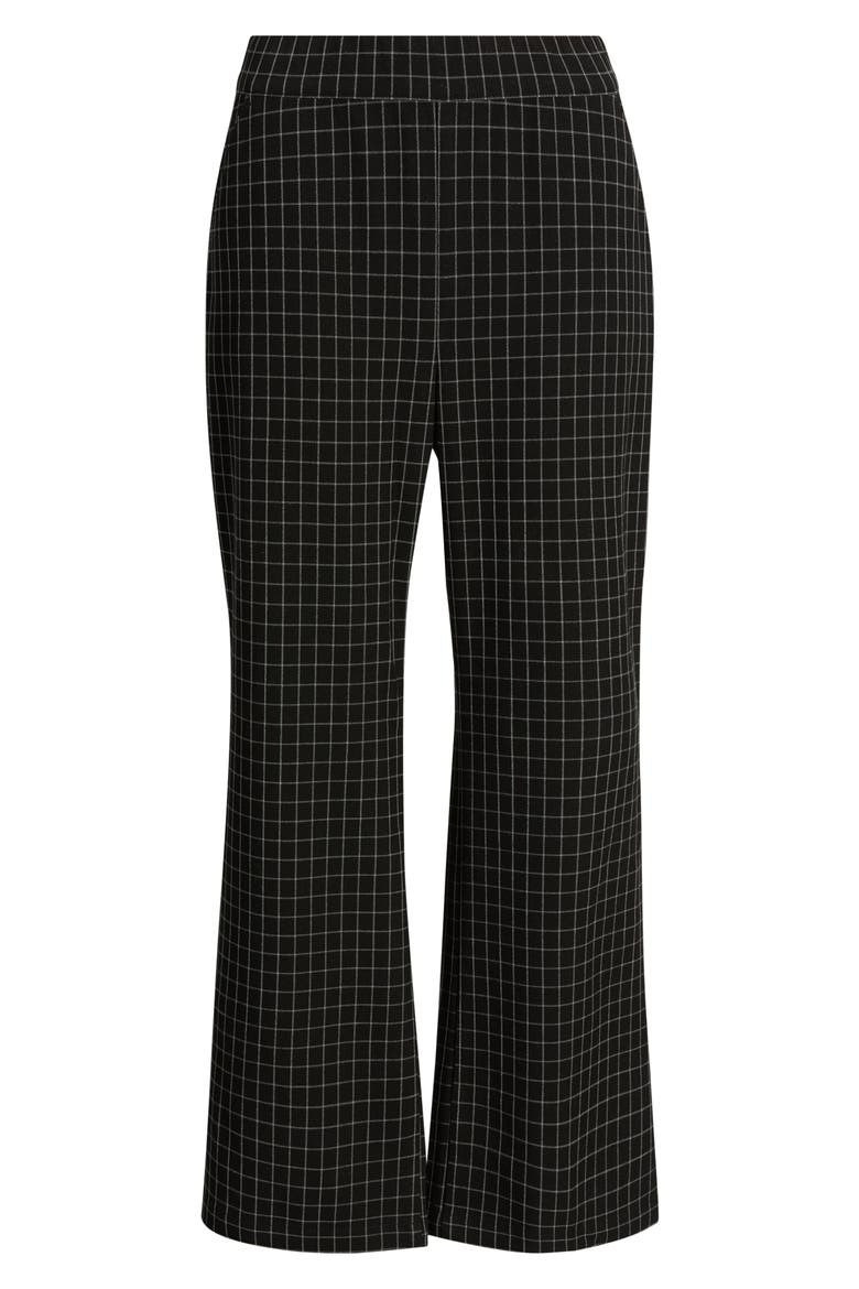Windowpane Kick Flare Pants, Alternate, color, BLACK/ GREY