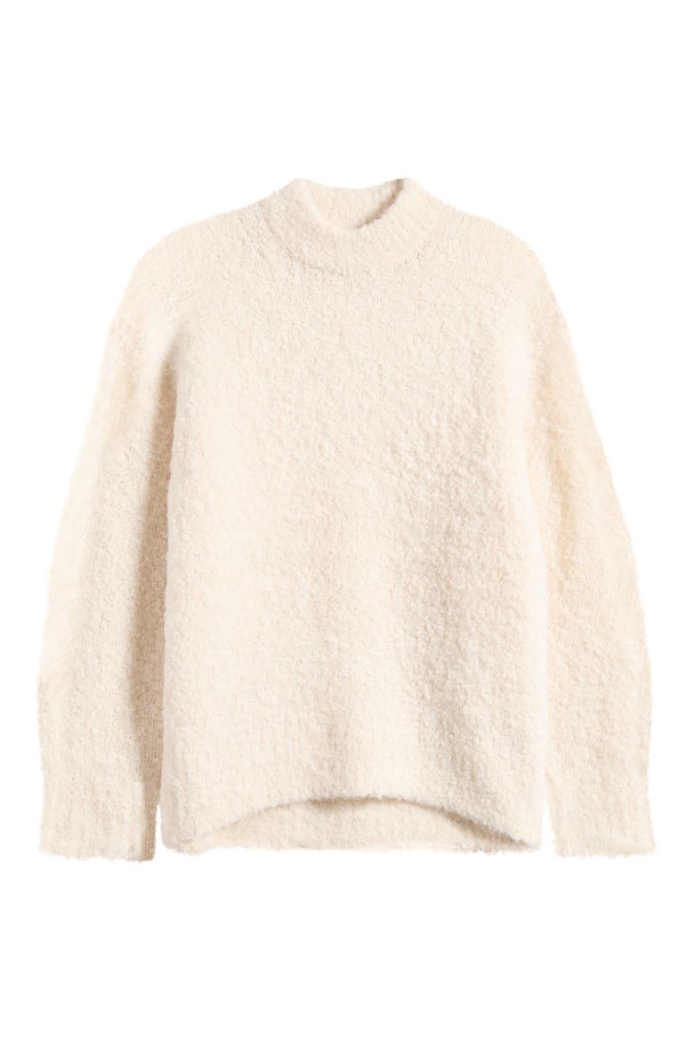 Wool & Alpaca Blend Bouclé Oversize Sweater, Alternate, color, ALABASTER