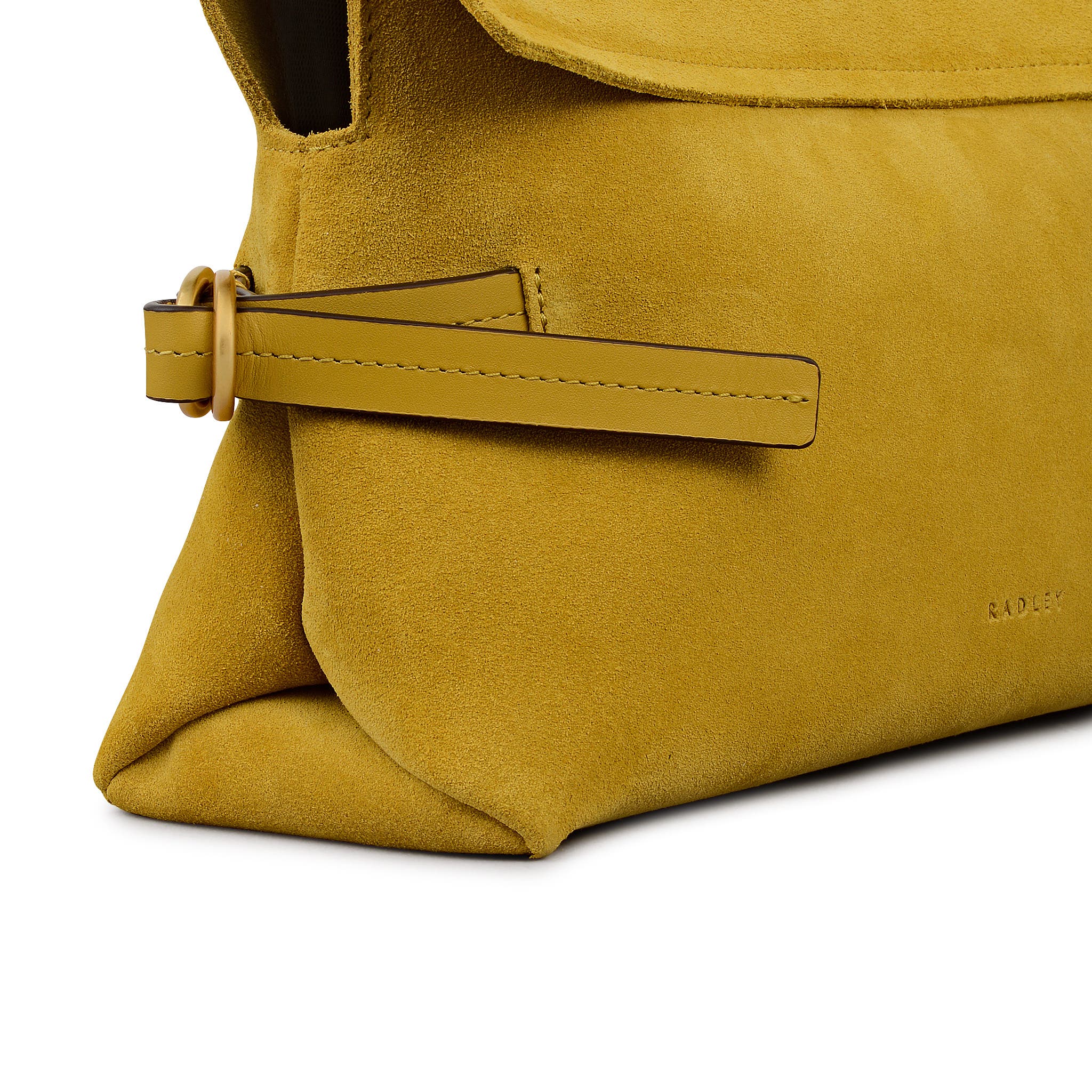 Radley Fleet Street - Suede Medium Flapover Clutch, Alternate, color, Ochre