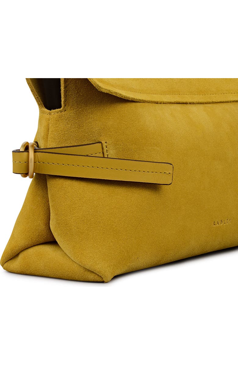 Radley Fleet Street - Suede Medium Flapover Clutch, Alternate, color, Ochre