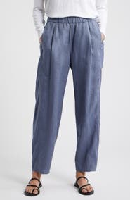 Eileen Fisher Pleated Organic Linen Lantern Pants