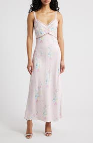 LoveShackFancy Annabeth Abstract Floral Cotton Slipdress
