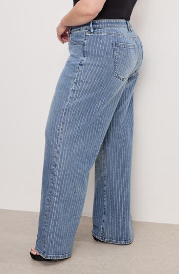 Good Icon Rhinestone Straight Leg Jeans