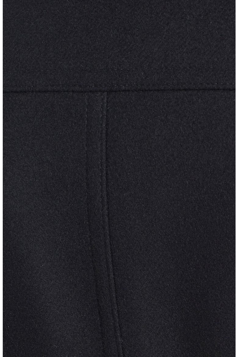 Double Breasted Wool Blend Skirted Peacoat, Alternate, color, BLACK