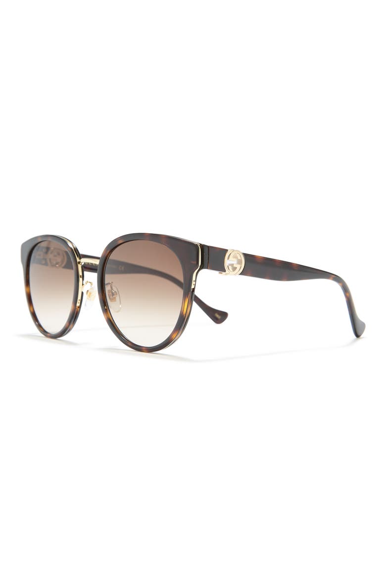 56mm Round Sunglasses, Alternate, color, HAVANA BROWN