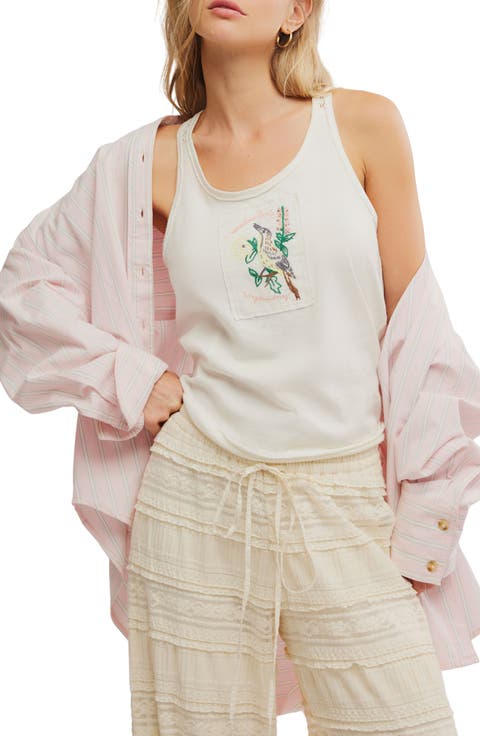 State Bird Embroidered Graphic Cotton Tank