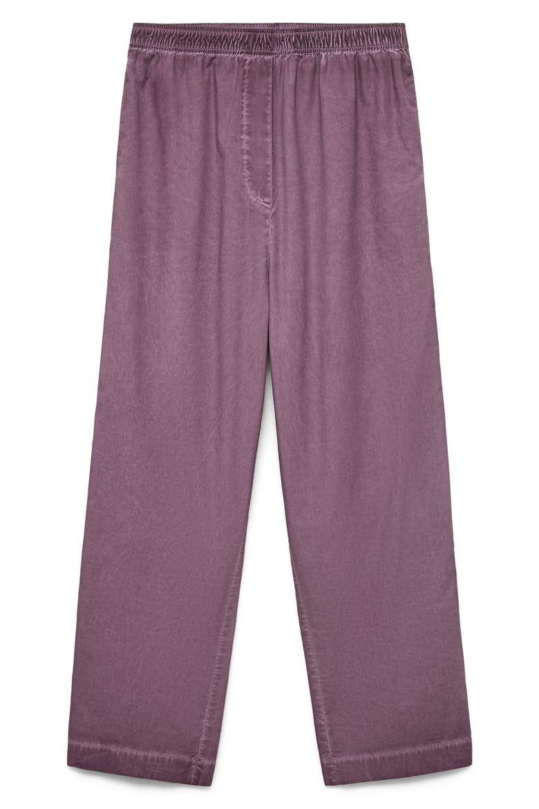 Garment-Dyed Cotton Pajama Pants, Alternate, color, PLUM
