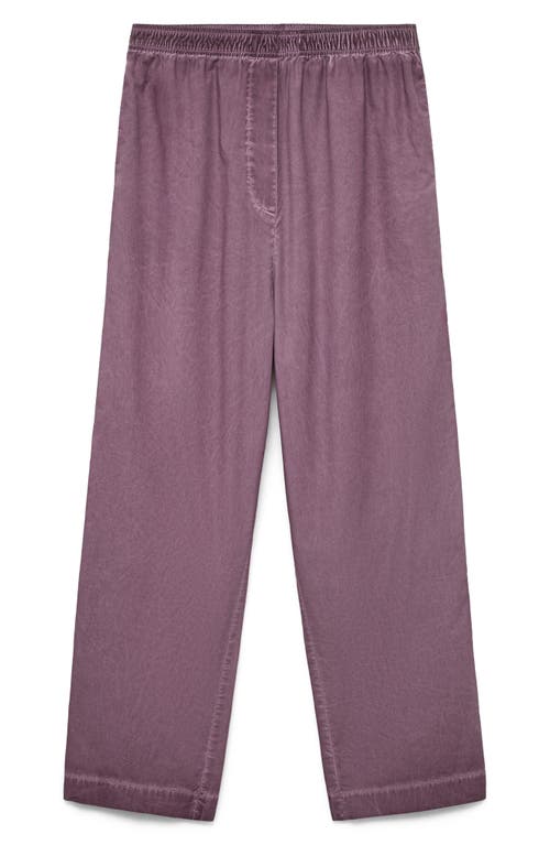 Mango Garment-dyed Cotton Pajama Pants In Purple