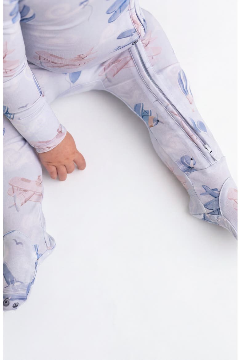 Zip Front Footie, Alternate, color, POSH PILOTS