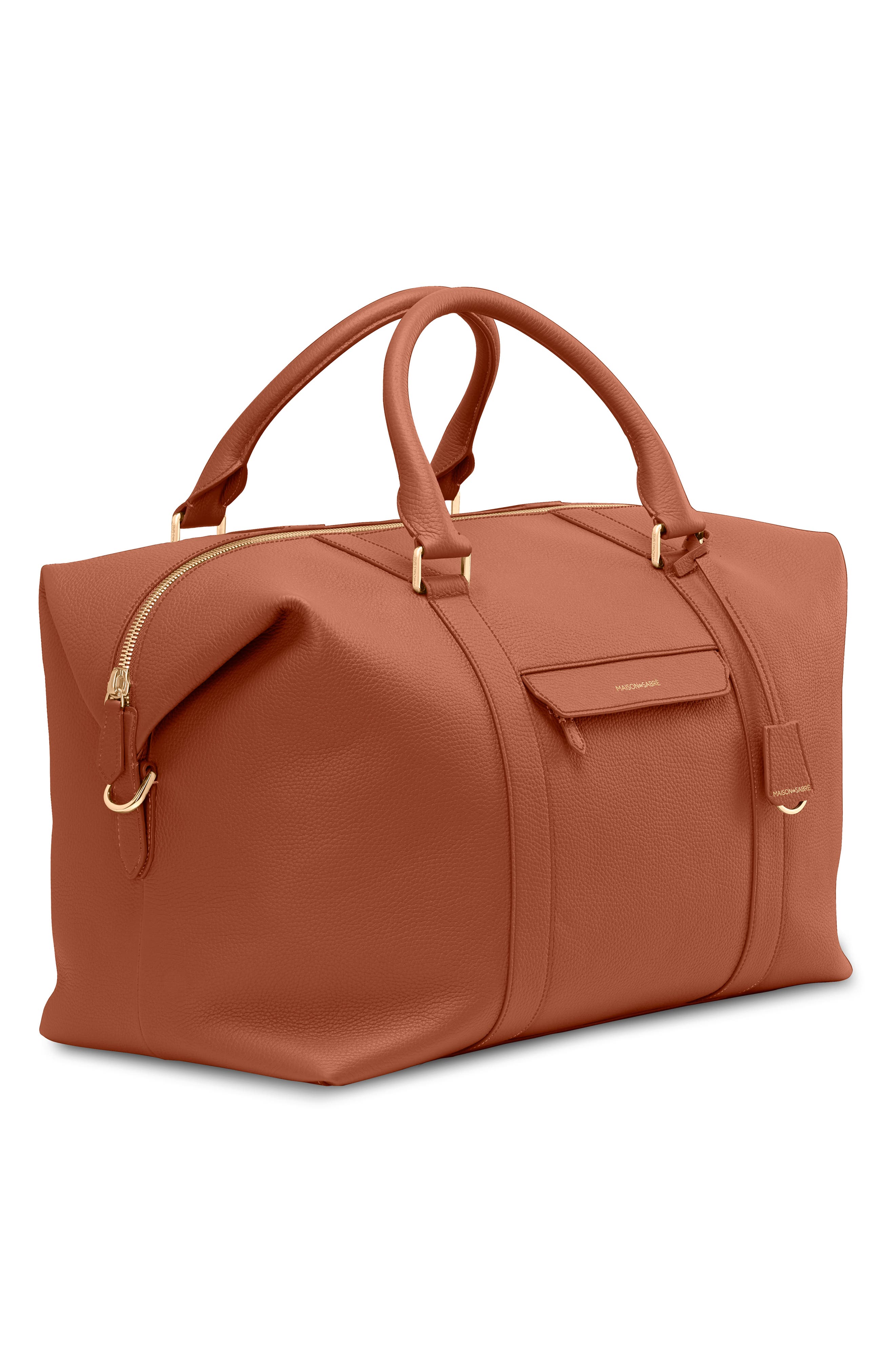 Leather Duffle Bag, Alternate, color, Walnut Brown