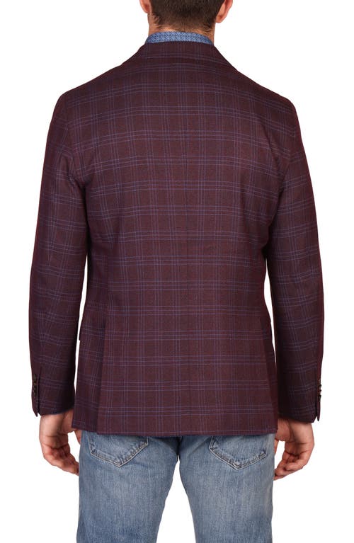 Tailorbyrd Modern Fit Glen Plaid Mèlange Sport Coat In Burgundy