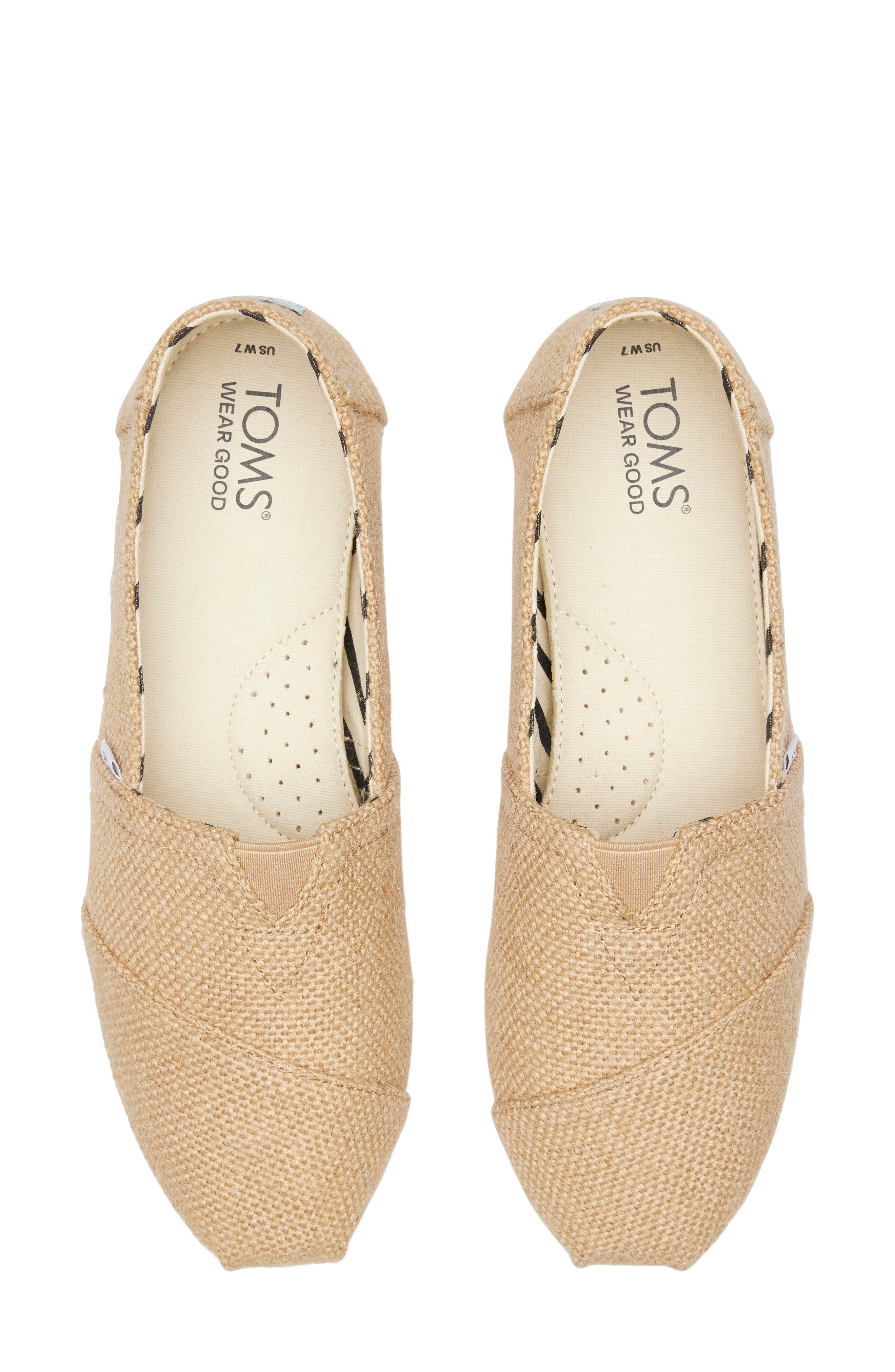 TOMS Classic Alpargata Slip-On, Alternate, color, Natural
